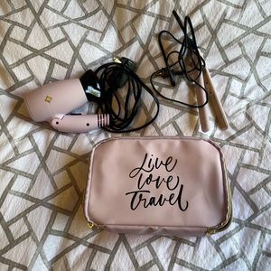 Travel sized straightener and hair dryer with case
